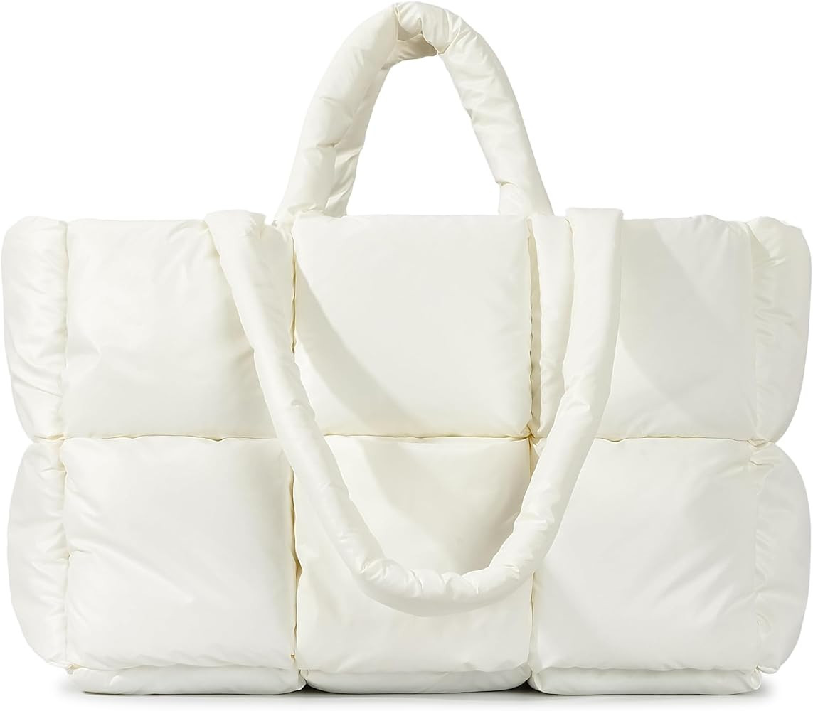 Herald Puffer Tote Bag for Women, Large Quilted Puffy Handbag Lightweight Winter Down Cotton Padd... | Amazon (US)