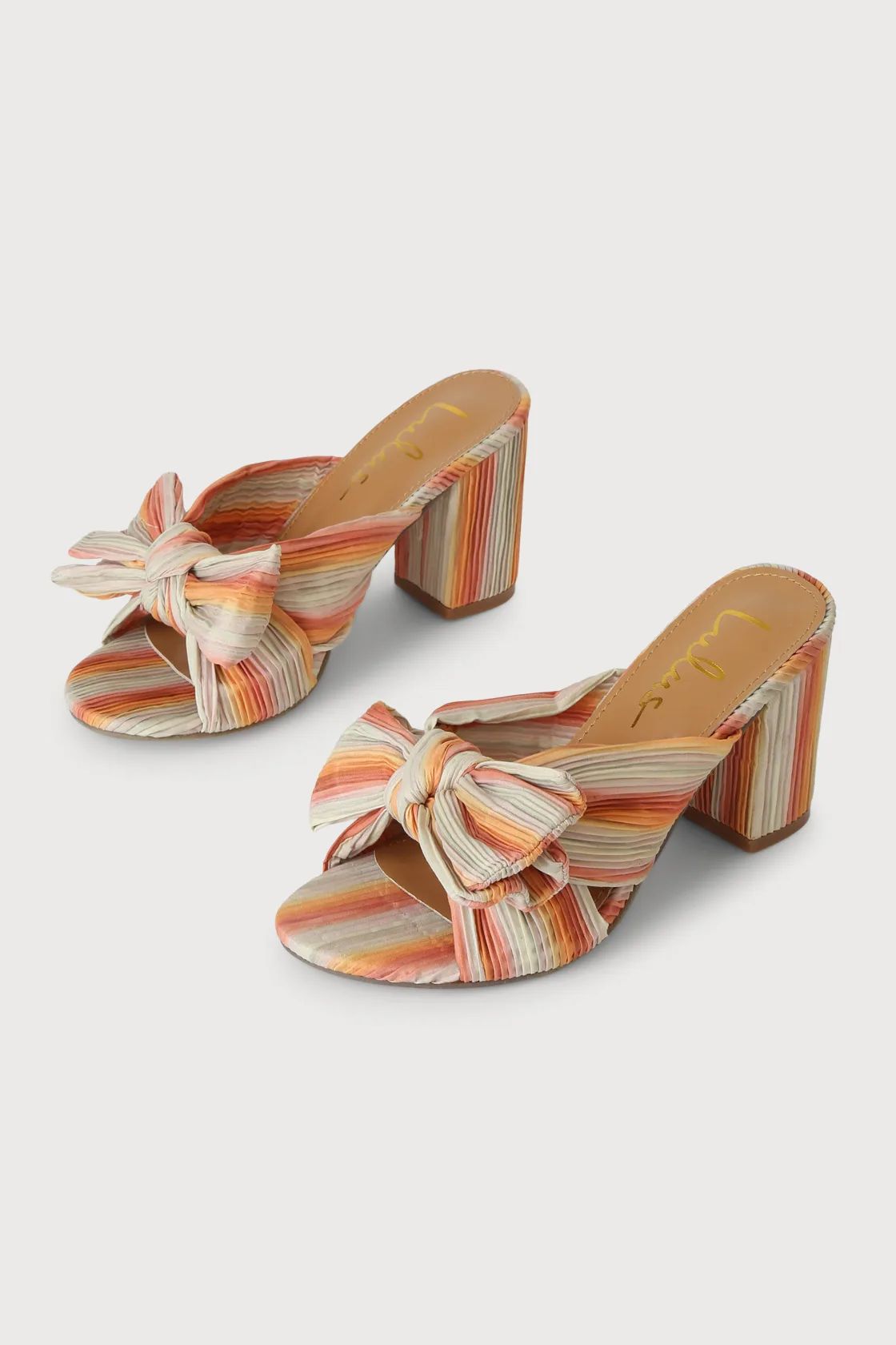 Dorothea Yellow Multi Print Knotted High Heel Sandals | Lulus (US)