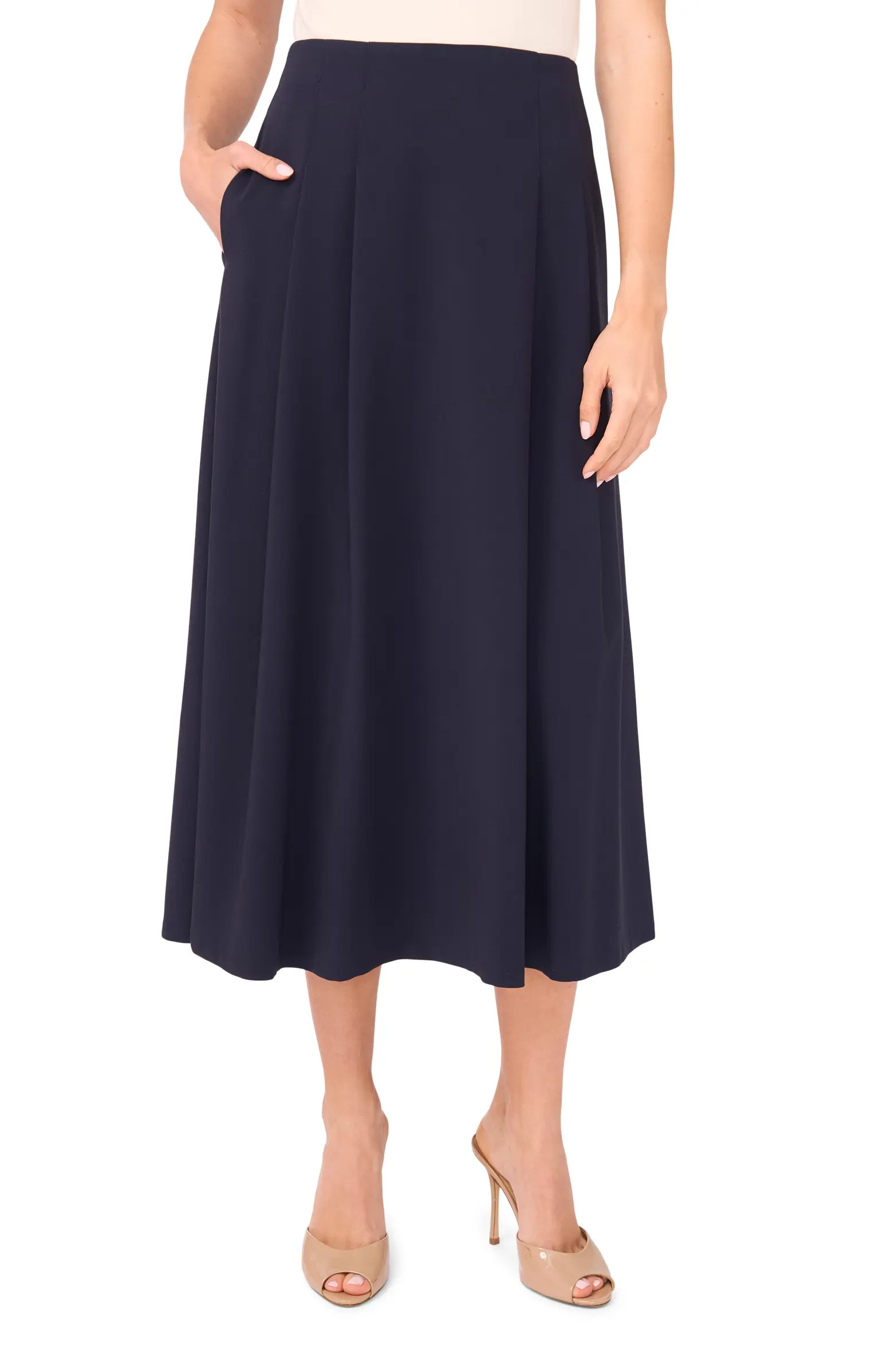 Pleated A-Line Midi Skirt | Nordstrom