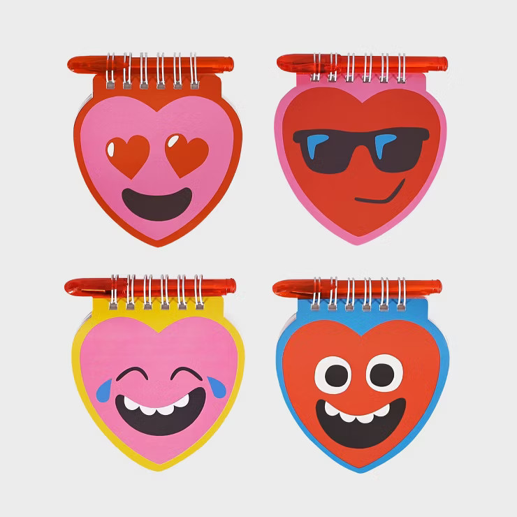 8ct Valentine's Day Mini Spiral Notebook with Ballpoint Pen Party Favors - Spritz™ | Target