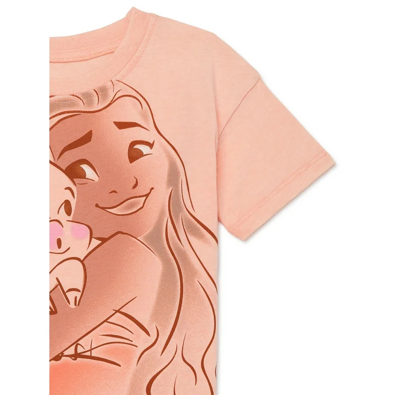 Disney Moana Toddler Girls Short Sleeve Crewneck T-Shirt, Sizes 12M-5T | Walmart (US)