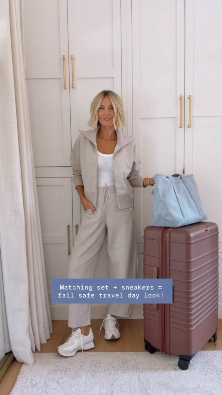 I have already worn this set too many times to count! An affordable set that looks way more expensive than it is! Super comfortable & I love the barrel shape of the pants! Wearing S!

Loverly Grey, travel outfit, airport outfit, matching set, lounge set, Target, Beis, luggage

#LTKSeasonal #LTKTravel
