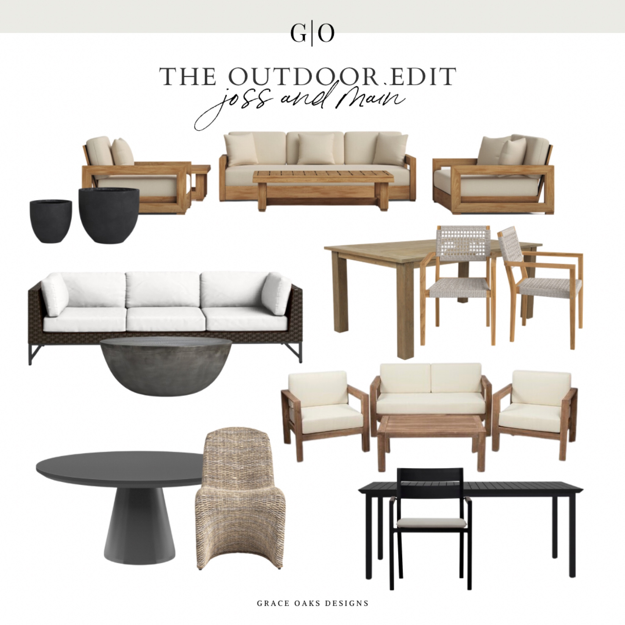 the outdoor edit: joss & main favorites
beautiful investment outdoor furniture sets! 

outdoor furniture. Modern outdoor furniture. Outdoor dining. Outdoor sofa. Outdoor chairs. Woven outdoor furniture. Wood outdoor furniture. Joss & main. Wayfair. Outdoor. Neutral outdoor furniture  

#LTKFind #LTKhome #LTKSeasonal