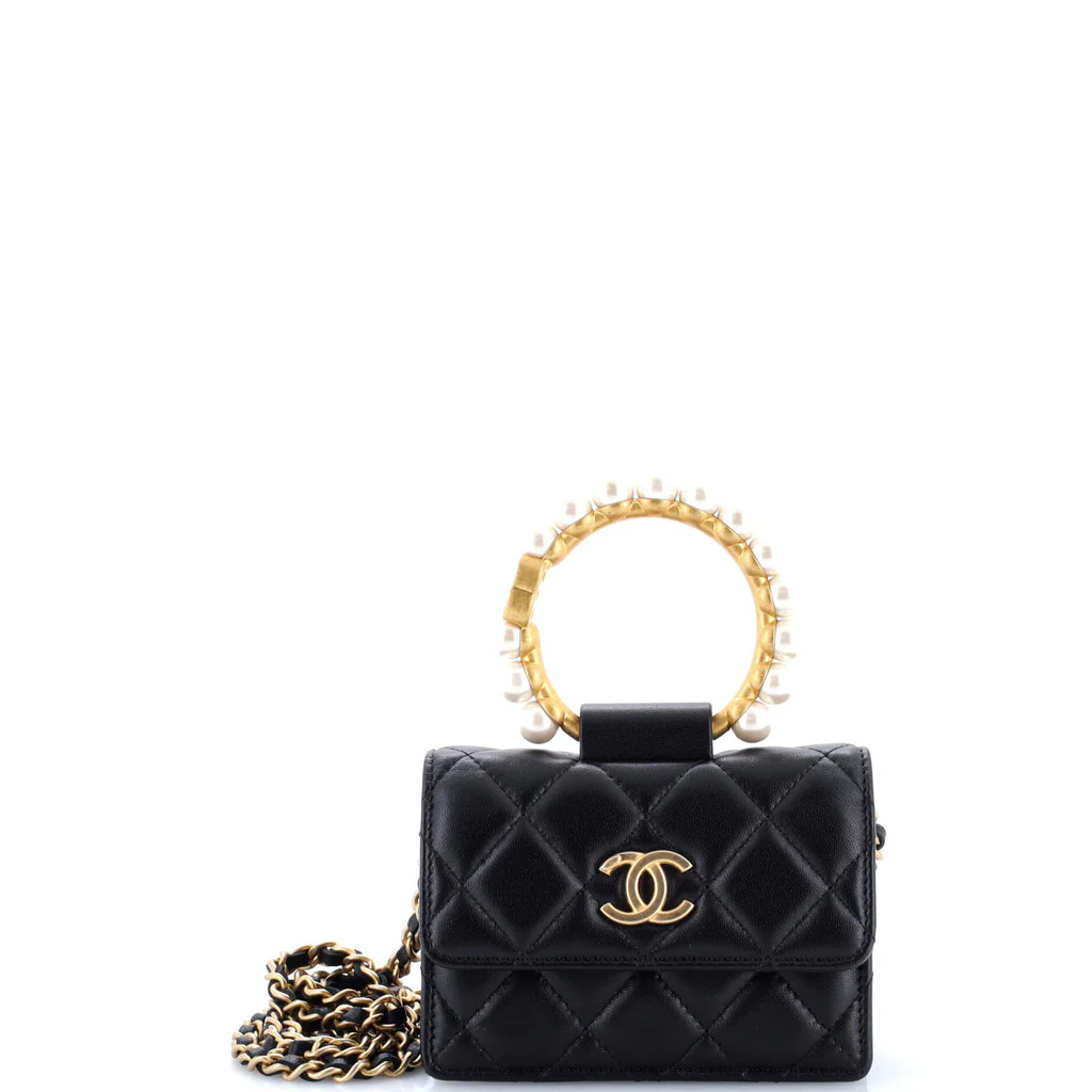 Pearl Crown Clutch with Chain Quilted Lambskin | Rebag