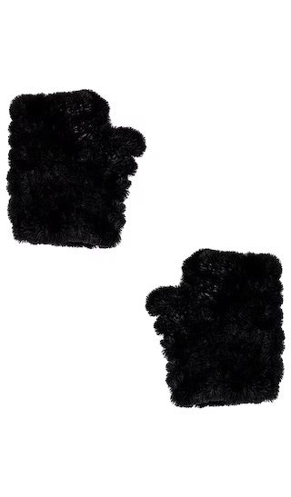 jocelyn Mandy Faux Fur Mittens in Black. | Revolve Clothing (Global)