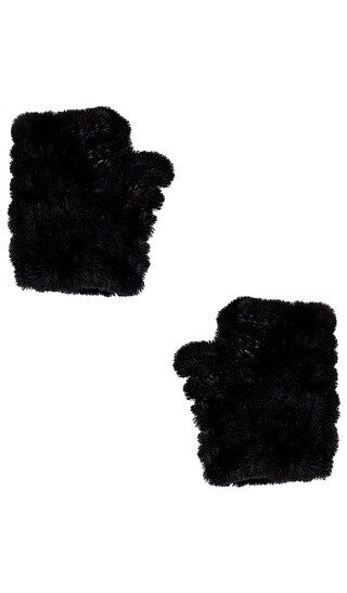 Mandy Faux Fur Mittens in Black | Revolve Clothing (Global)