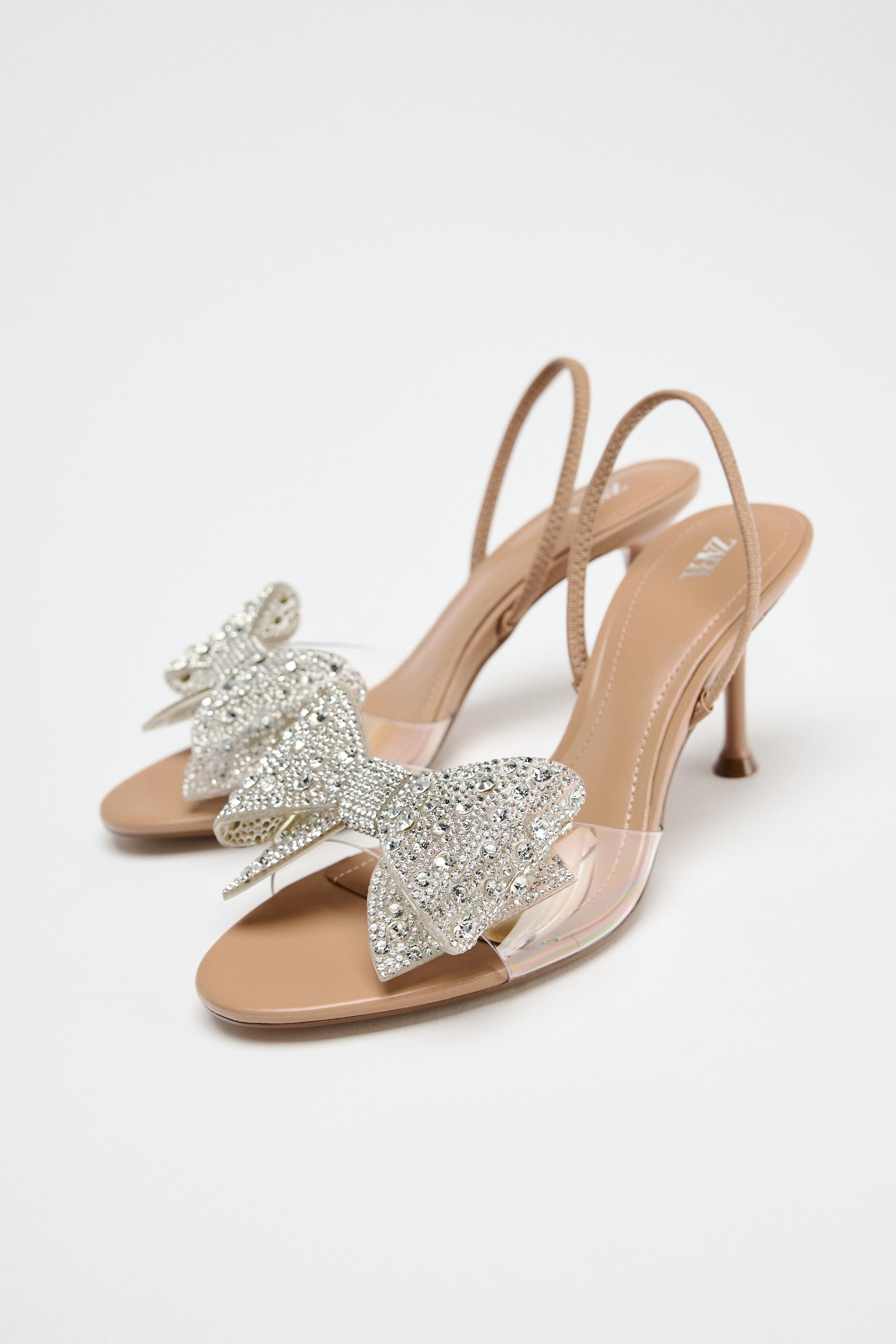 MAXI GLITTER BOW SANDALS | Zara US