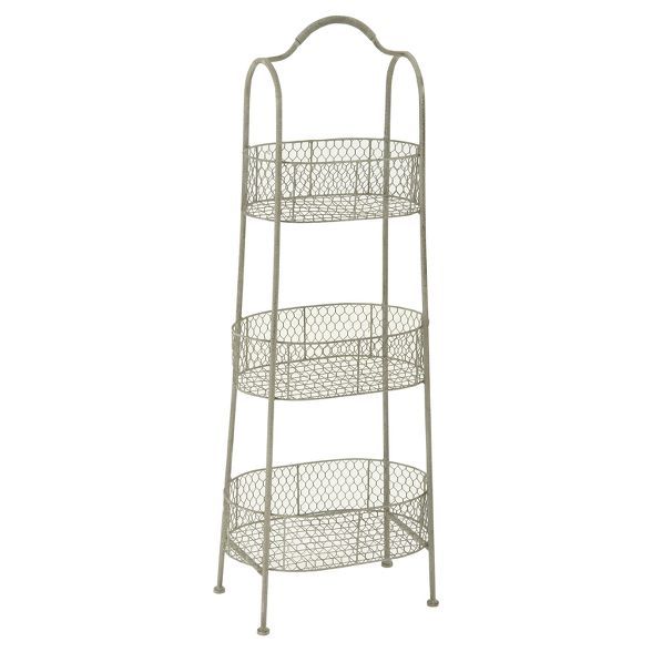 41" 3 Tier Rustic Farmhouse Iron Basket Stand - Olivia & May | Target