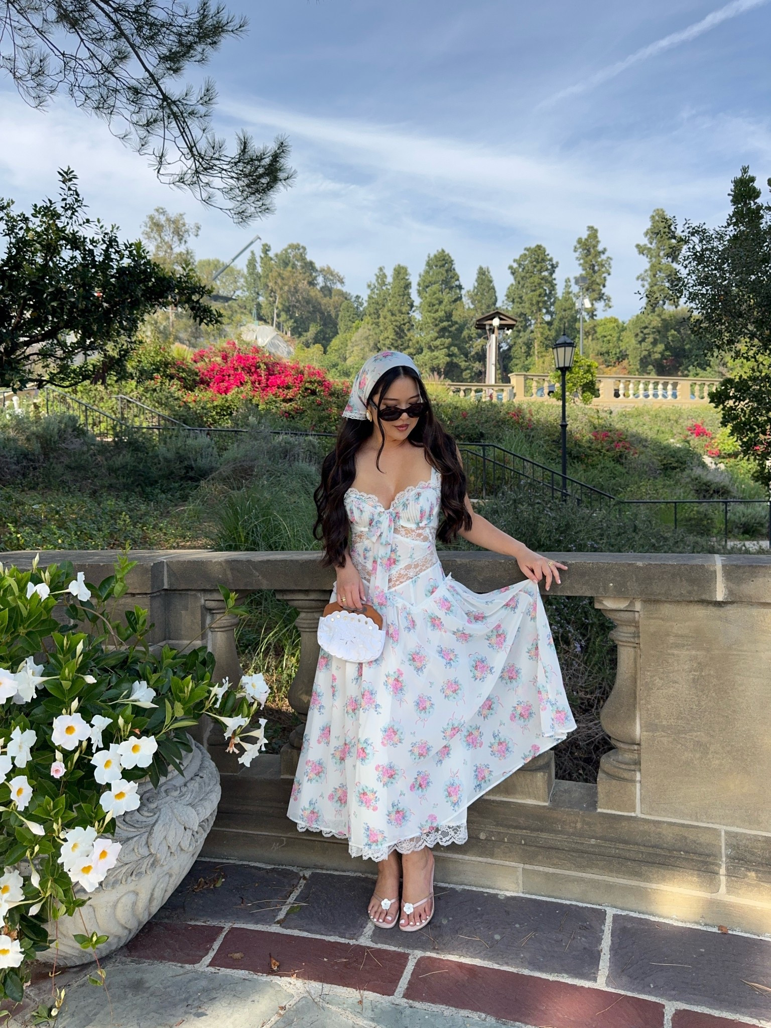 Floral and lace spring maxi dress (runs TTS, wearing XS) 

#LTKootd #LTKSeasonal #LTKSaleAlert