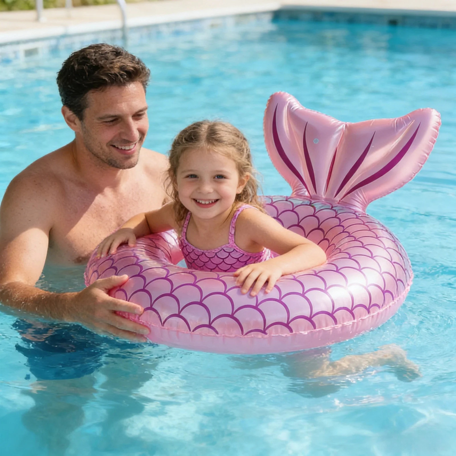 Xheghe Mermaids Tail Inflatable Pool Float \u2013 Shimmering Sequin Design for Fun Water Adventur... | Walmart (US)