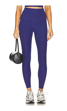 Beyond Yoga Spacedye Caught in The Midi High Waisted Legging in Eternal Blue Heather from Revolve... | Revolve Clothing (Global)