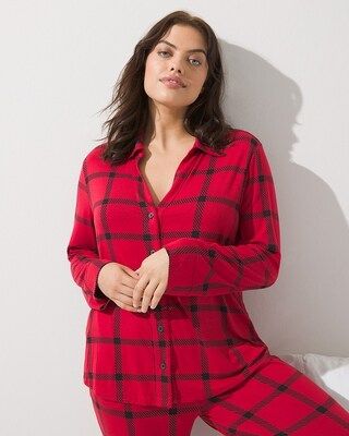 Long Sleeve Notch Collar Pajama Top | Soma Intimates