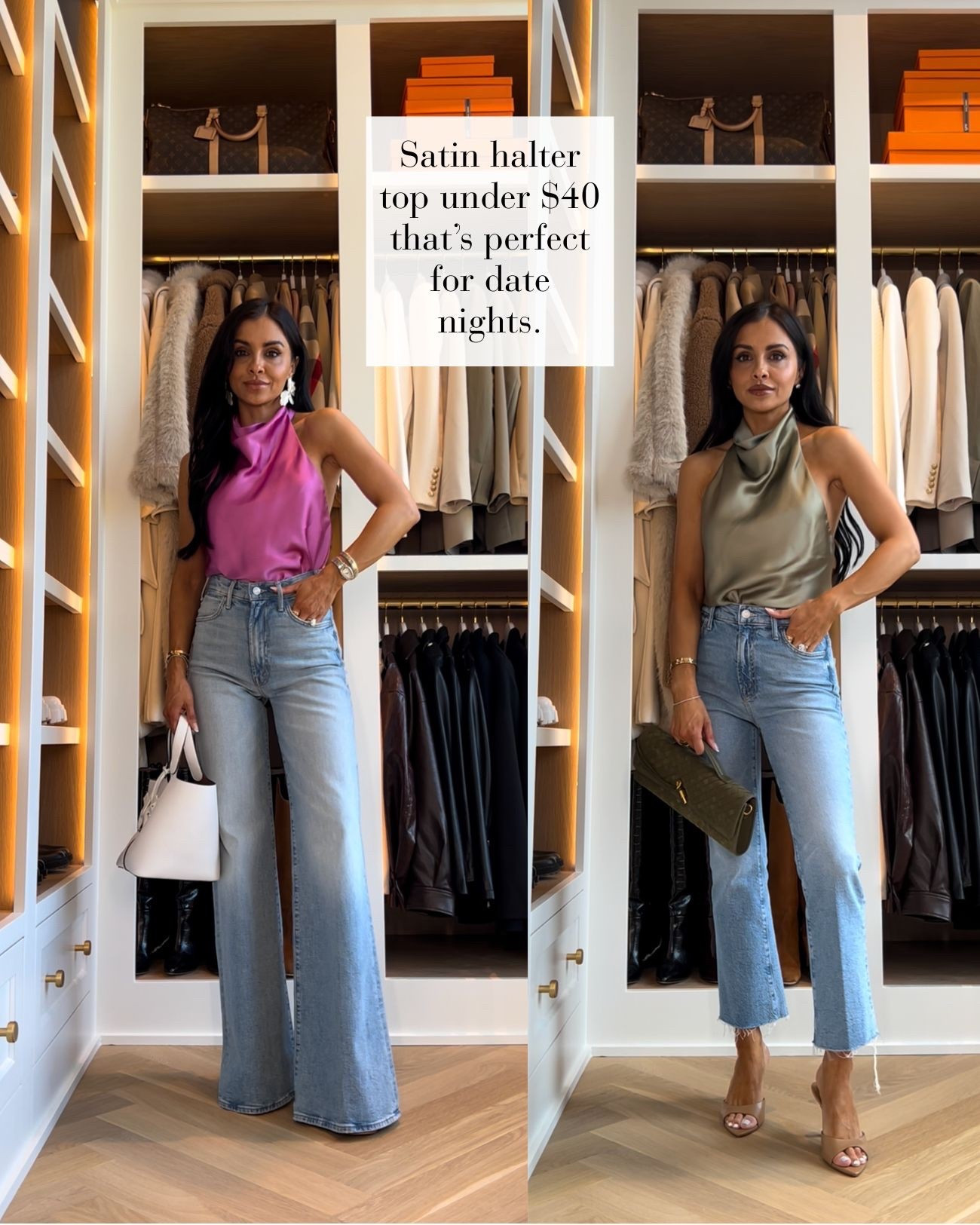Zara new arrivals / Zara day to night outfit 
Zara satin halter top under $40, Zara tank, wearing an XS
Mother denim wearing a 24

Spring outfit, date night outfit, going out tops, statement tops, night out 

#LTKOver40 #LTKootd #LTKPetite