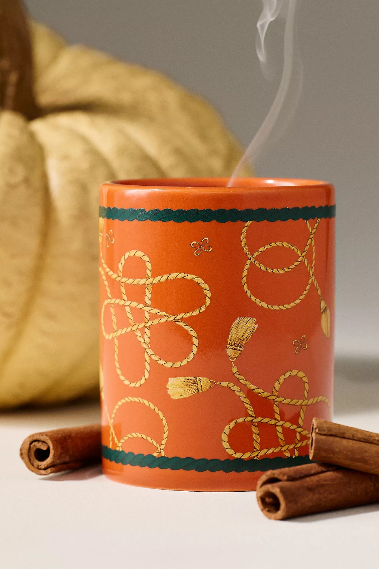 Maeve Scarf Amber Pumpkin & Spice Ceramic Candle | Anthropologie (US)