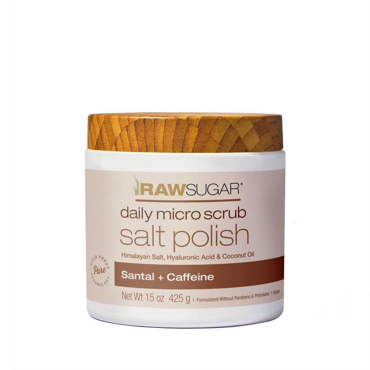 Raw Sugar Daily Micro Salt Scrub Polish Santal + Caffeine - 15oz | Target