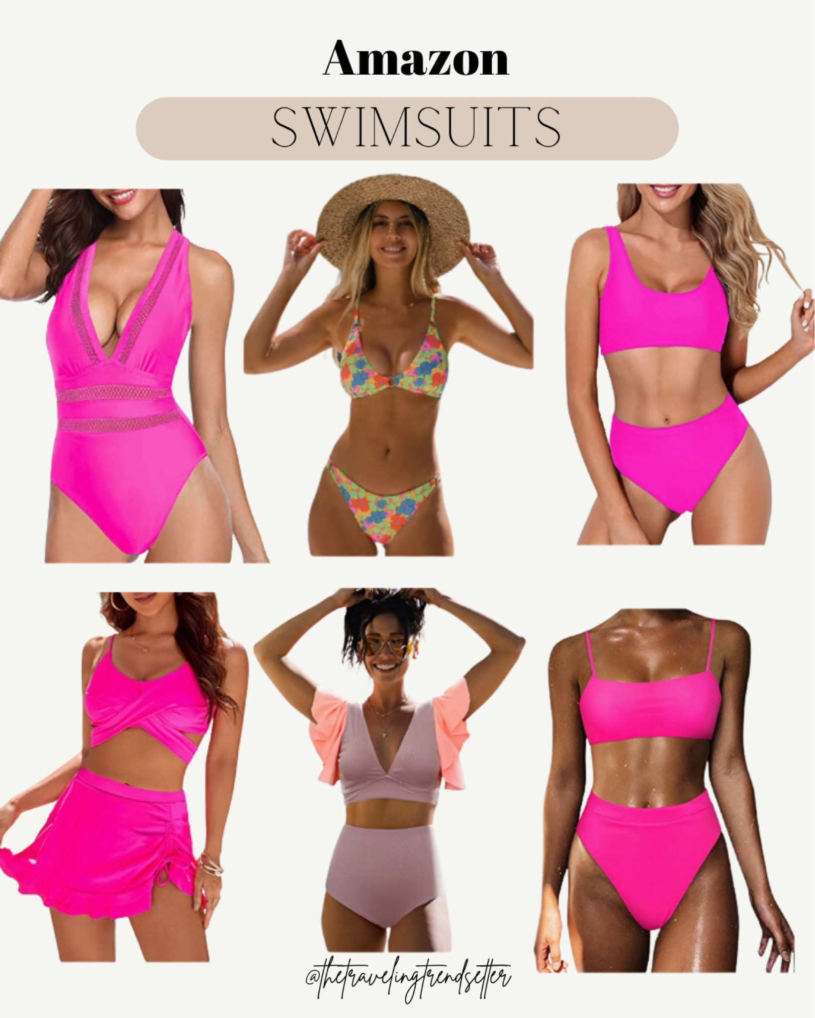 SOLY HUX Women’s Tankini Swimwear – V-Neck Ruffle Top & Skirt Bottom Two-Piece Bathing Suit For Summer Beach