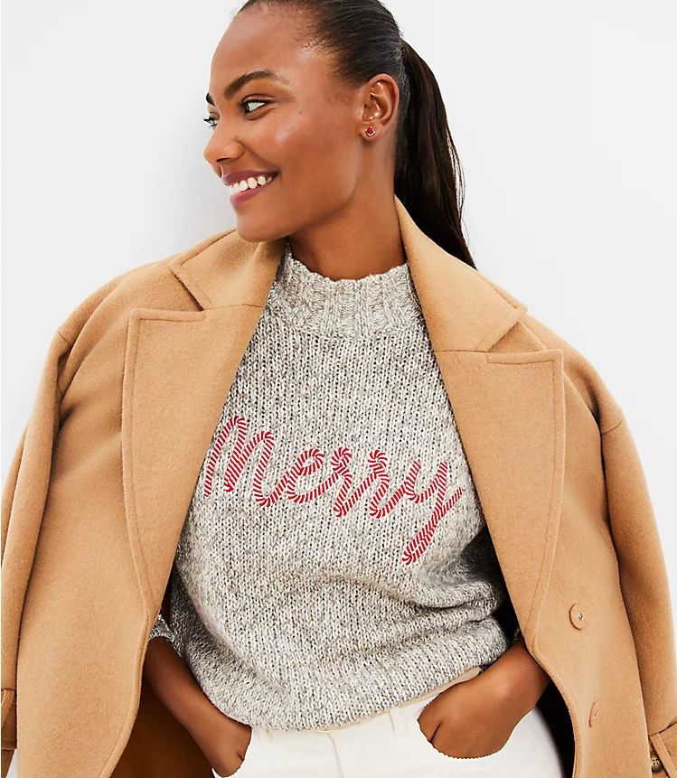Merry Mock Neck Sweater | LOFT