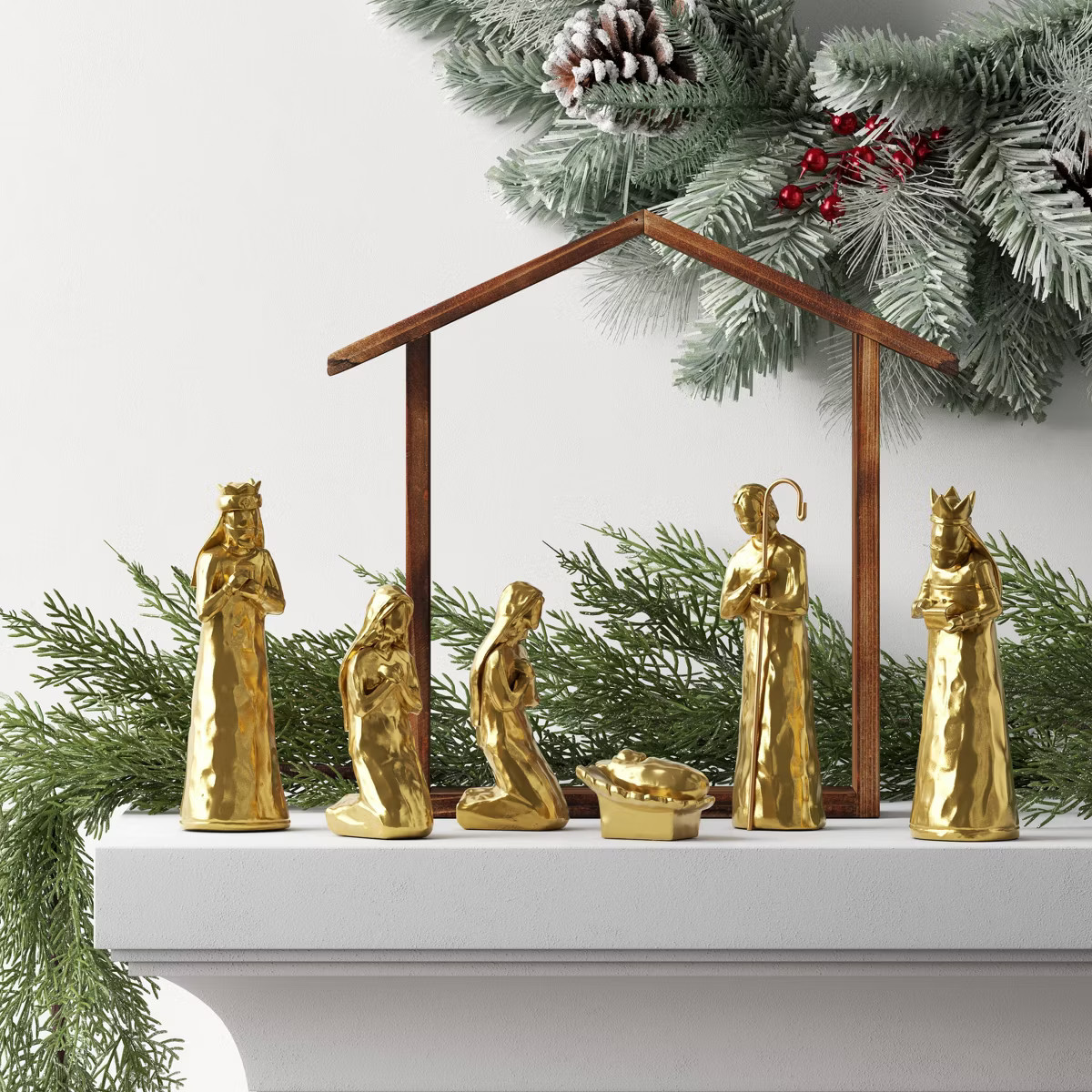 7pc Metallic Christmas Nativity Scene Figurine Set - Wondershop™ Gold | Target
