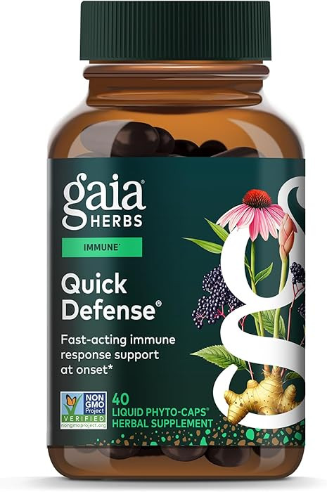 Gaia Herbs Quick Defense - Fast-Acting Immune Support Supplement* - Echinacea, Black Elderberry, ... | Amazon (US)