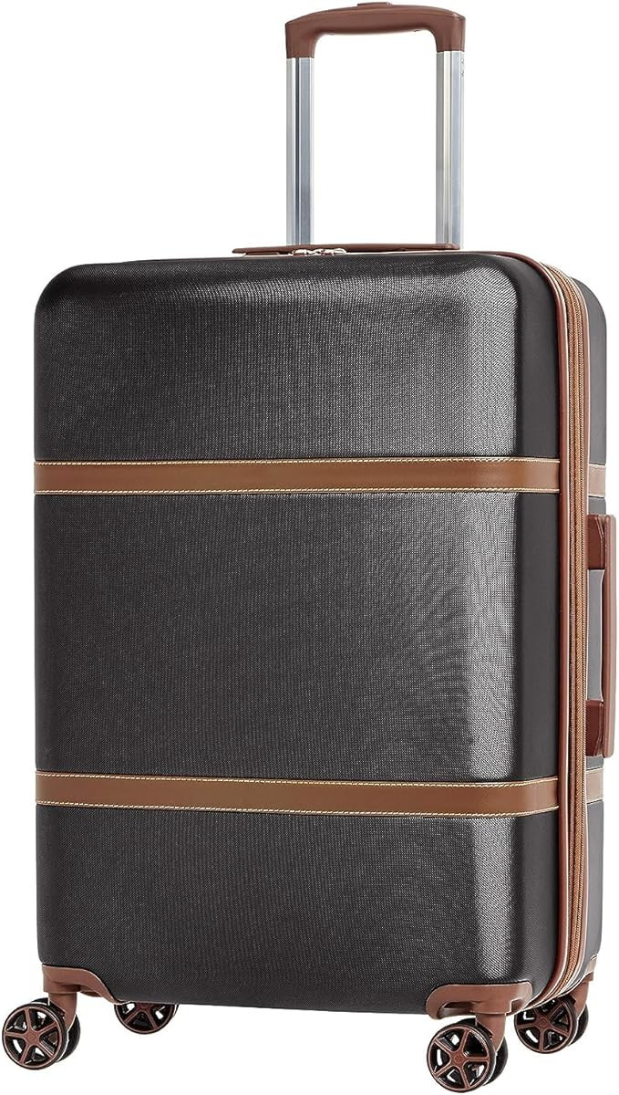Amazon Basics Vienna Spinner Suitcase Luggage - Expandable with Wheels - 26.7 Inch, Black | Amazon (US)