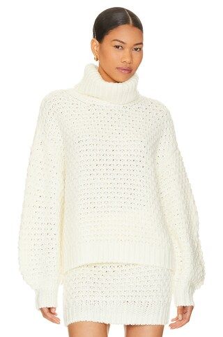 Lovers and Friends Cable Turtleneck Sweater in Ivory from Revolve.com | Revolve Clothing (Global)