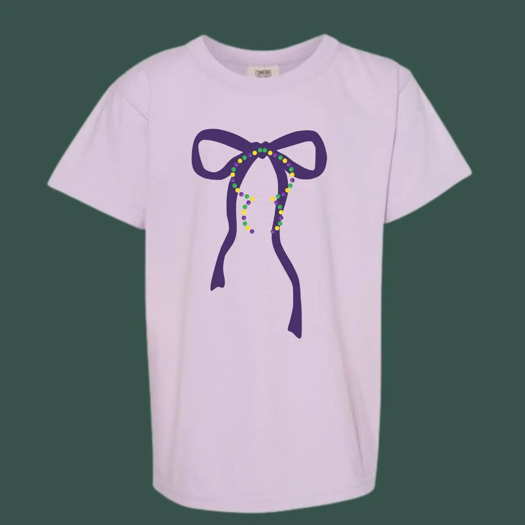 Mardi Gras Comfort Colors Bow Beads Tee / Mardi Gras Youth Tee / Mardi Gras Women's Shirt / Mardi... | Etsy (US)