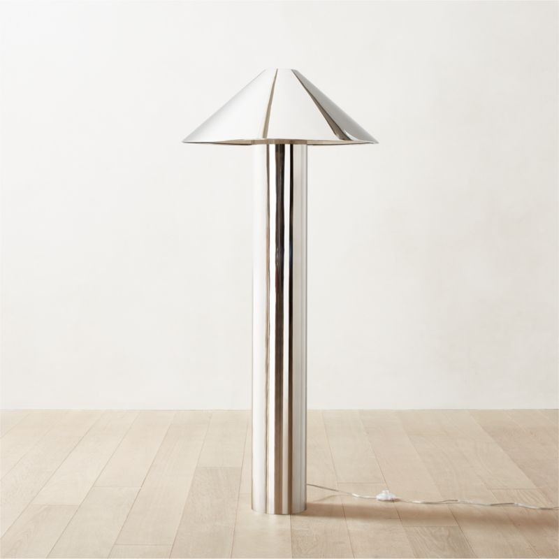 Gigi Polished Stainless Steel Floor Lamp | CB2 | CB2