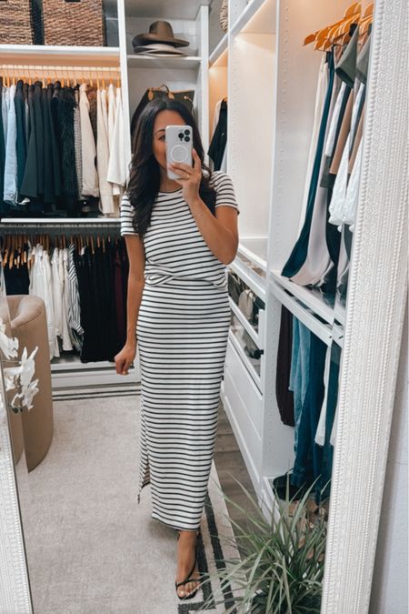 Striped terry set- perfect for casual days 

Top TTS
I sized down 1 to an xs in skirt 

#LTKStyleTip #LTKOver40