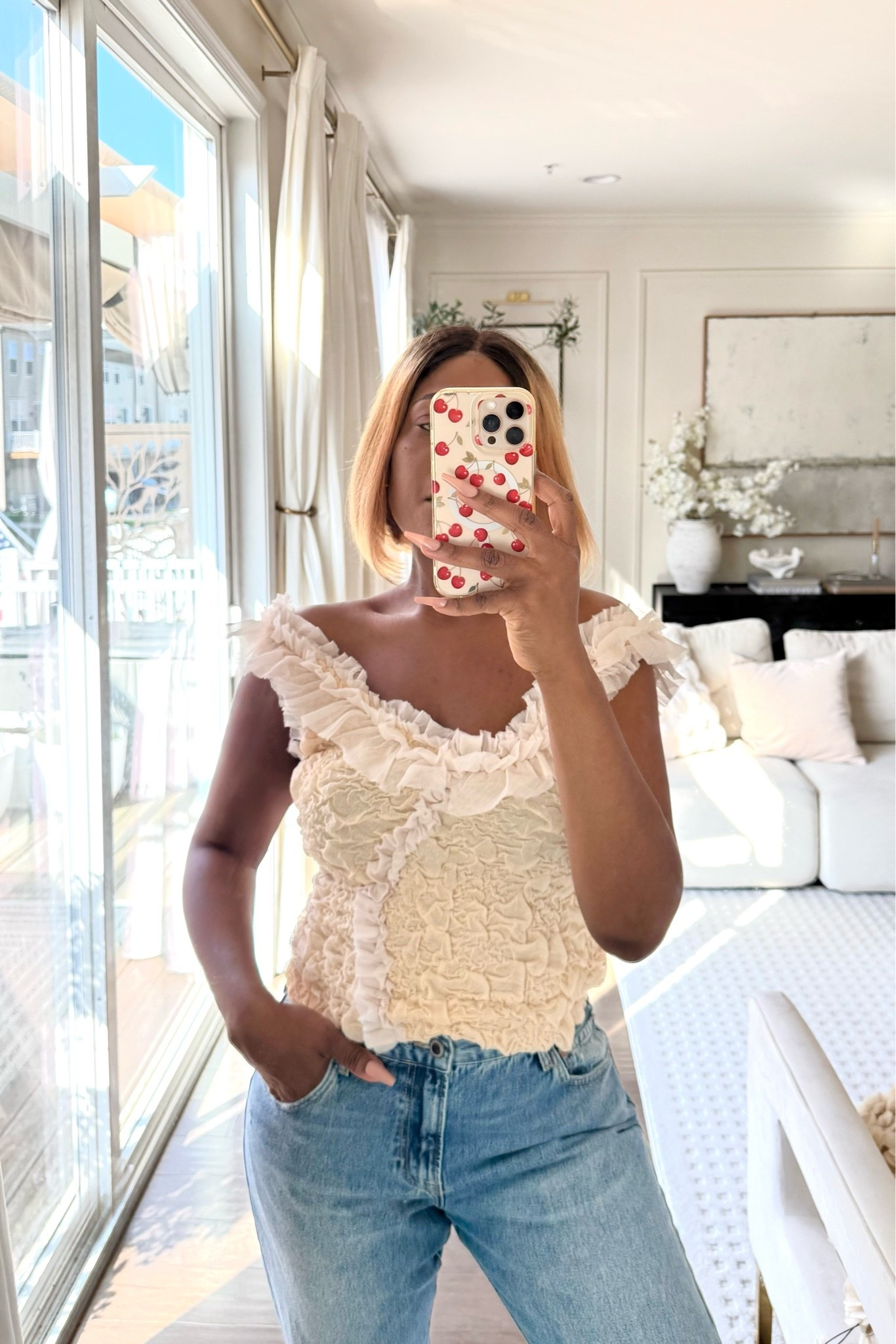 Another cute top to wear with jeans this summer ! Loving the rushing and detail of this one. It’s super fun and versatile. Can be styled for daytime or evening

#LTKSeasonal #LTKMidsize