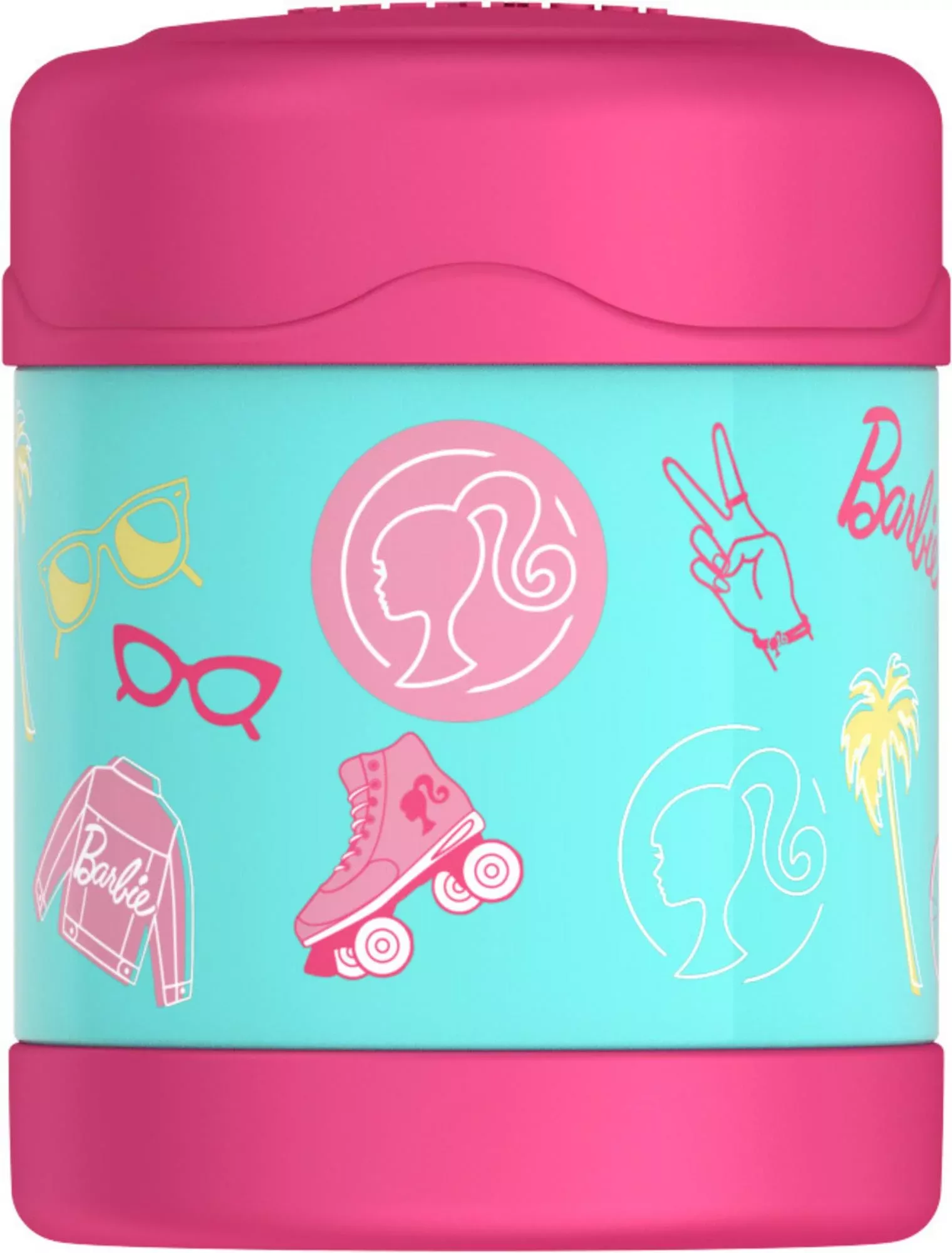 Barbie Thermos Reusable Lunch Bag, Plastic Water Bottle with Chug
