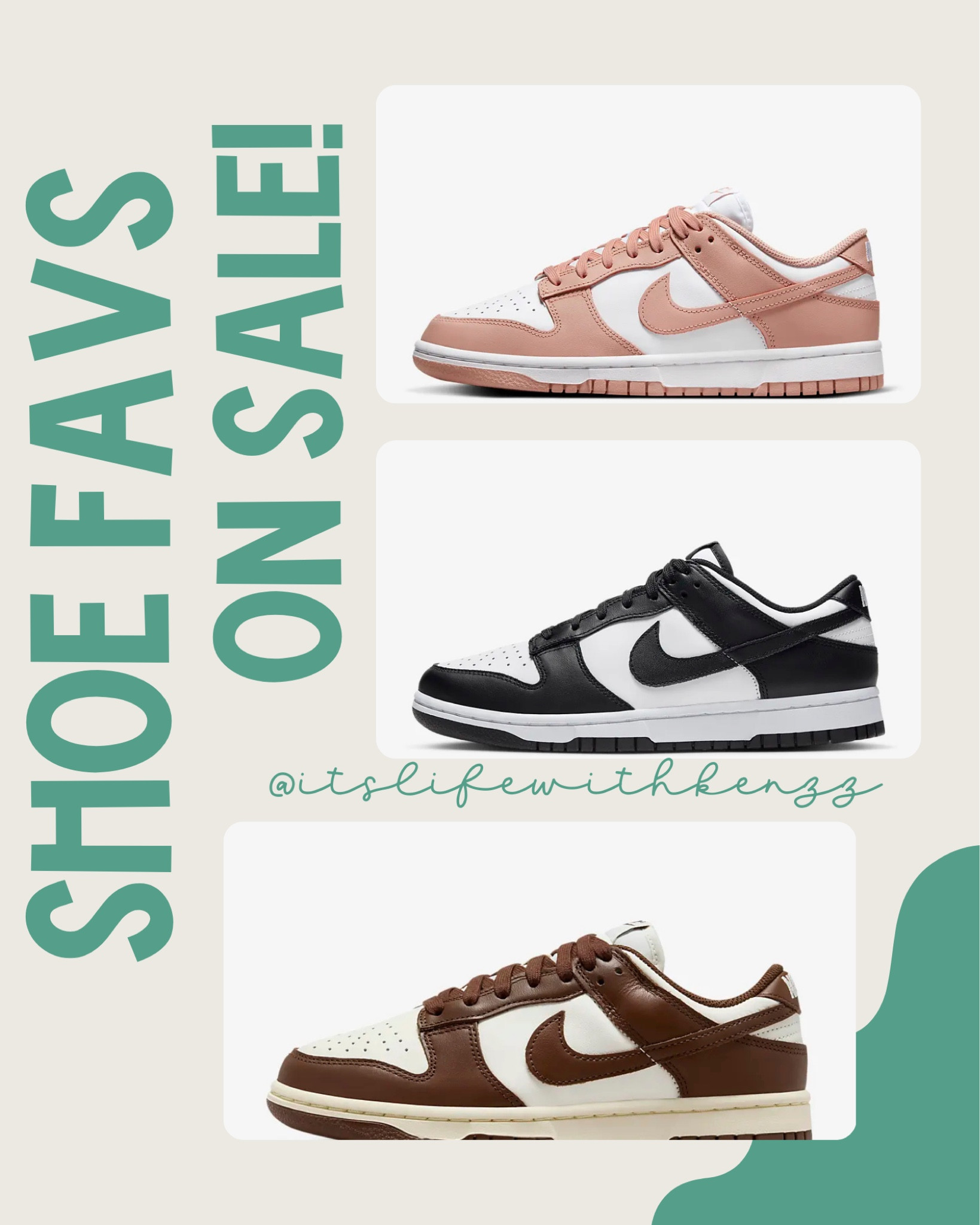 My go to shoes are now on sale! Stock up and spoil yourself this Christmas. 👏🏻

#nike #shoes #ltkshoes #ltkstyle #streetwear #ltkfashion #ltkootd #ootd #sneakers #nikedunks #dunklow #onsale #sale #ltksale 

#LTKGiftGuide #LTKFindsUnder100 #LTKSaleAlert