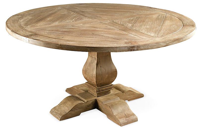 Clara Round Dining Table, Weathered Sand | One Kings Lane