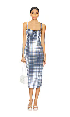 Free People Lucinda Midi Dress in Indigo Combo from Revolve.com | Revolve Clothing (Global)