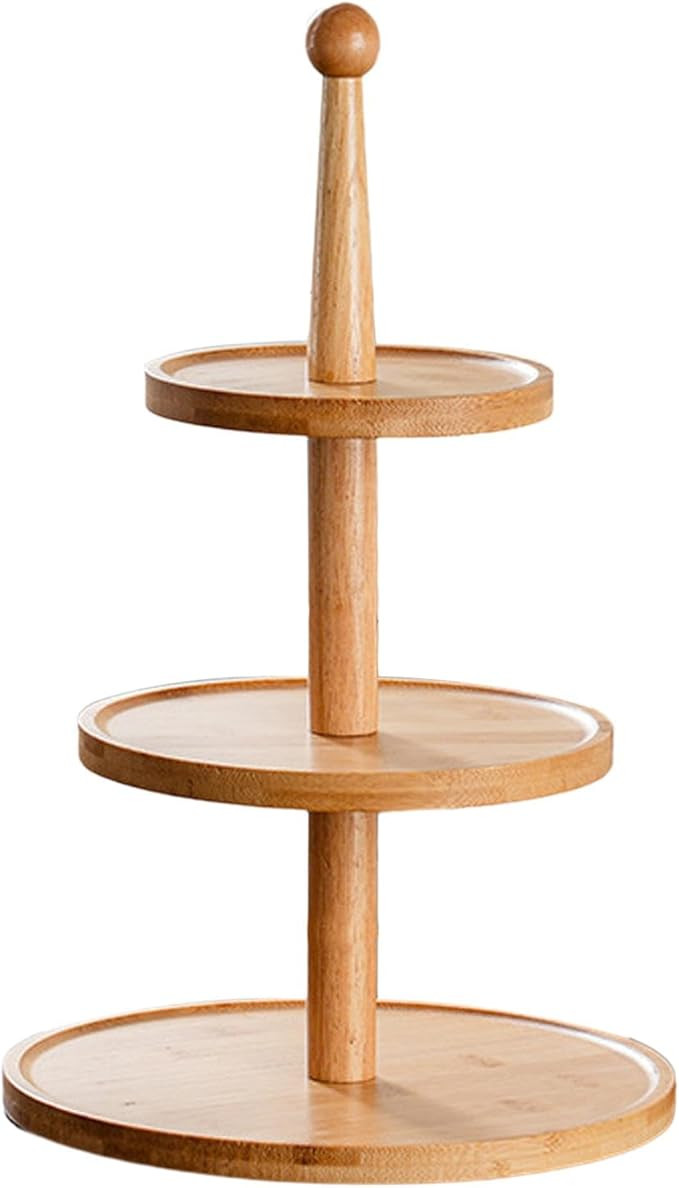 Cupcake Stand Tiered Serving Tray Wooden Cupcake Tower Rack Fruit Plate for Tea Party, 3 Tiers Li... | Amazon (US)