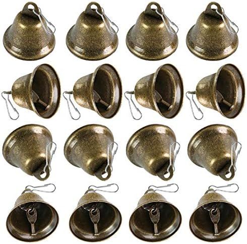 BigOtters Craft Bells, 16PCS Bronze Jingle Bells Vintage Bells (1.7" X 1.5") with Spring Hooks Ha... | Amazon (US)