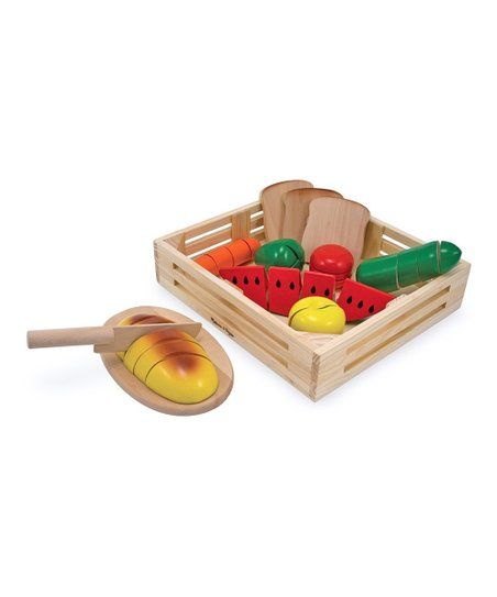 Melissa & Doug Wooden 25-Pc. Cutting Play Food Set | Zulily