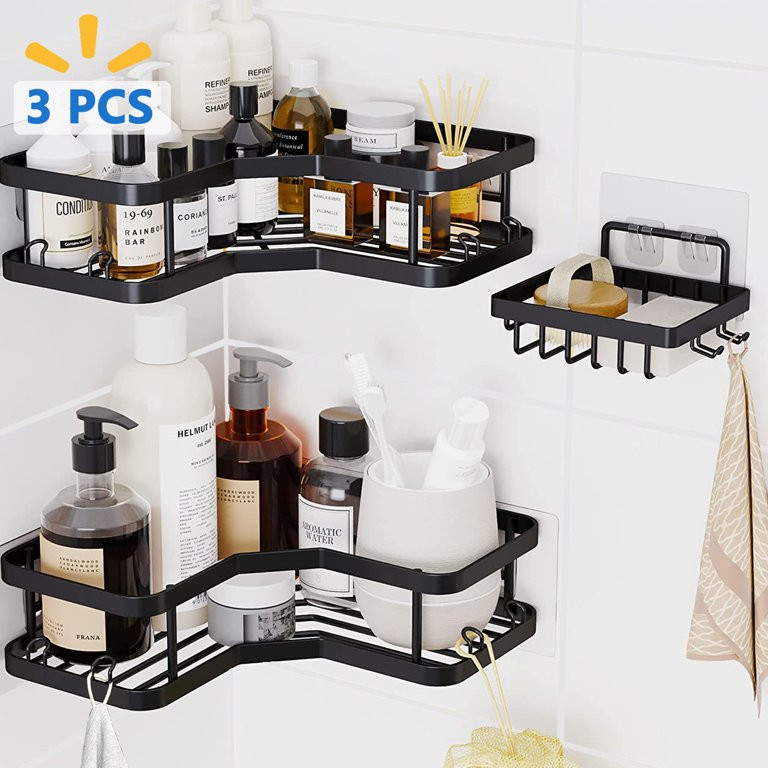 PHANCIR 3 Pcs Corner Shower Caddy Shower Organizer, 2 Tier Self-Adhesive Bathroom Organizer Showe... | Walmart (US)