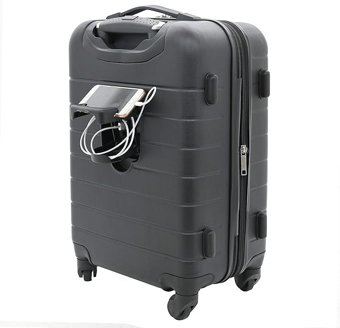 Wrangler El Dorado Lugggage Set with Cup Holder and USB Port, Black, 2 Piece | Amazon (US)