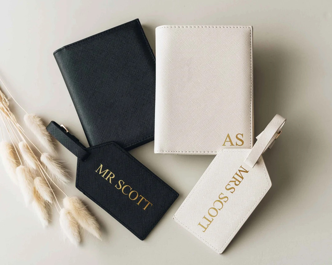 Custom Bridal Party Gifts | Mr & Mrs Passport Holder | Luggage Tag for Couple | Honeymoon Gifts |... | Etsy (US)