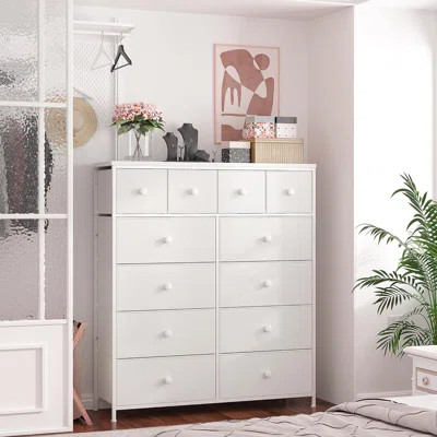 White Dresser for Bedroom with 12 Drawers,Tall Dressers for Bedroom | Wayfair North America