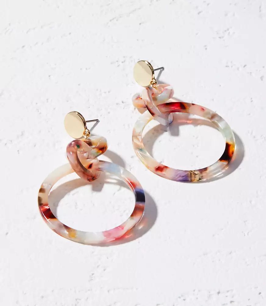 Rainbow Interlocked Ring Earrings | LOFT
