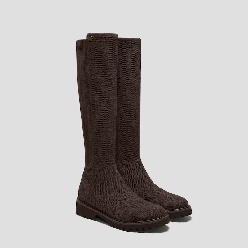 Round-Toe Stretchy Wool Knee-High Boots (Filipa) | VIVAIA