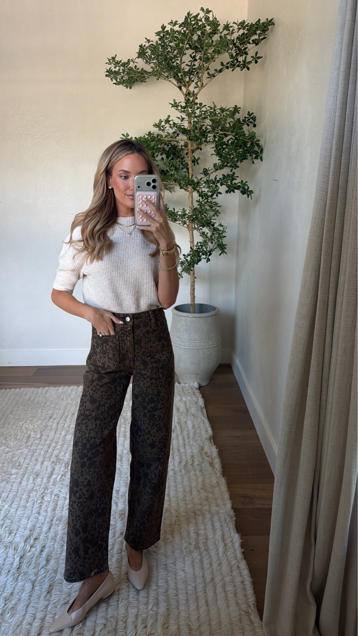 Wearing XS in sweater 
0 in jeans