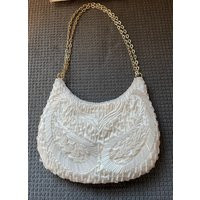 Vintage White Beaded Purse Designed By Dikran | Etsy (US)