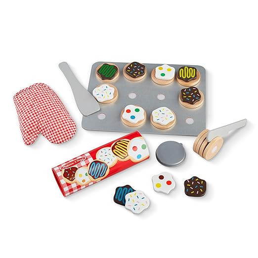 Melissa & Doug Slice and Bake Cookies Wooden Play Food Set with Toppings Pretend Cookies and Baki... | Amazon (US)
