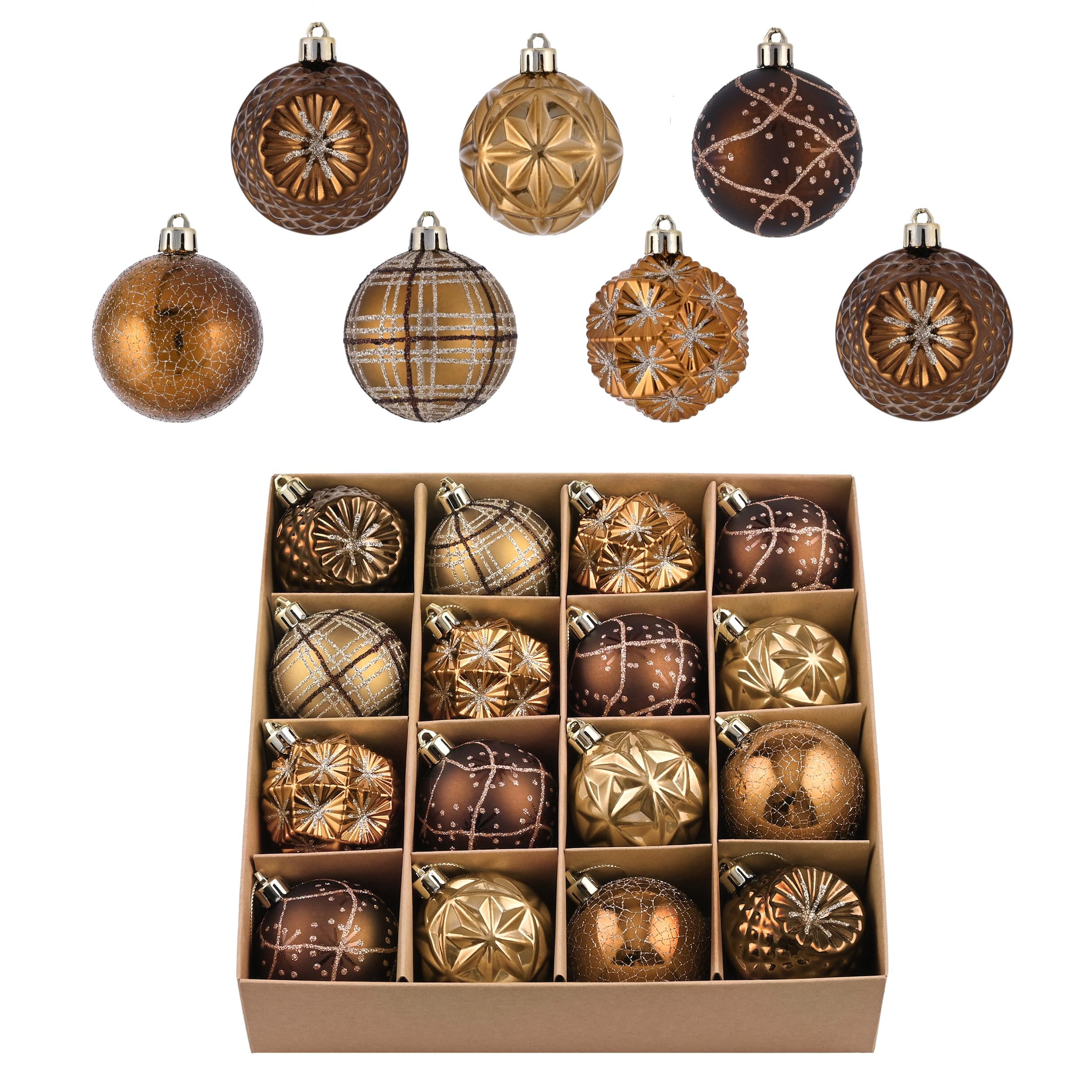 Valery Madelyn Fall Ornaments for Christmas Trees, 16ct Bronze Copper Brown Gold Shatterproof Fal... | Amazon (US)