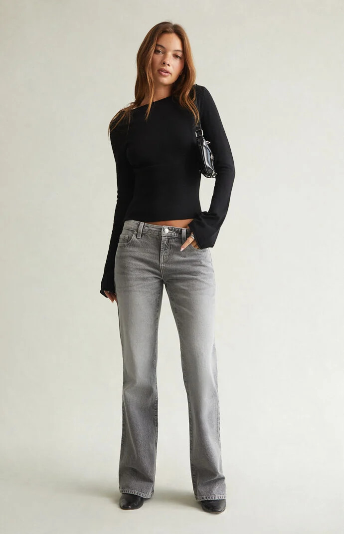 Women's Jade Low Rise Bootcut Jeans Light Gray - Size 24 | PacSun