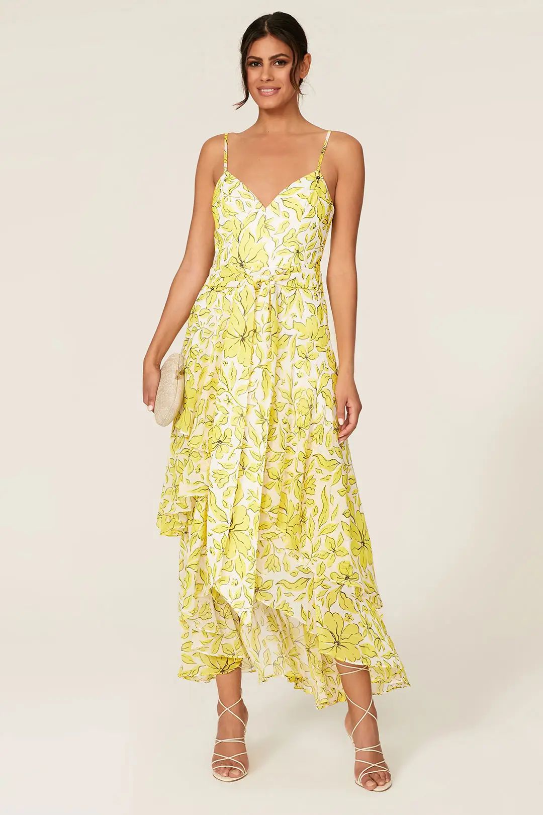 Yellow Mixed Print Dress | Rent the Runway