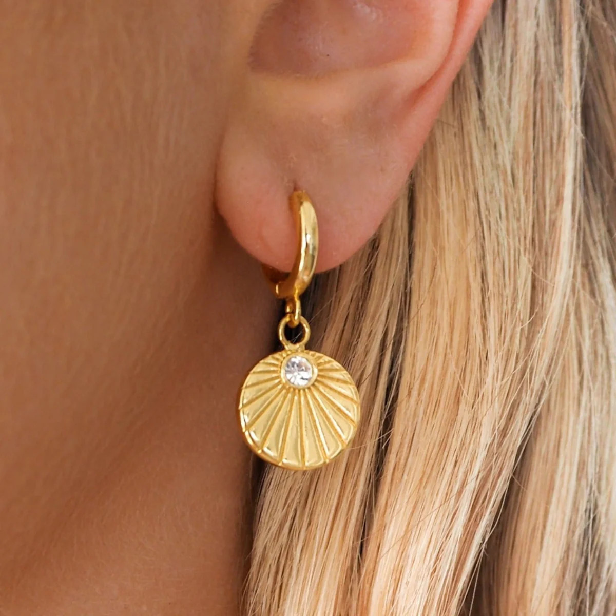 Shell Huggies | JacqMaria Jewelry