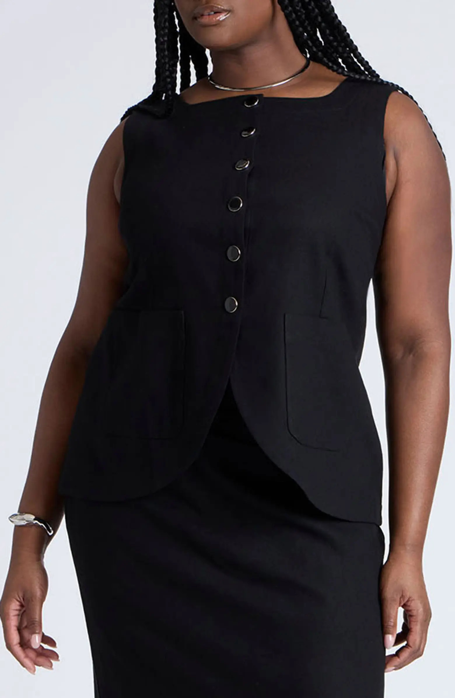 Square Neck Button-Up Vest | Nordstrom